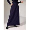 image:imageMakeMeChic Womens Business Casual Corduroy Skirt High Waisted Zip Up A Line Maxi SkirtsPurple