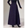 image:imageMakeMeChic Womens Business Casual Corduroy Skirt High Waisted Zip Up A Line Maxi SkirtsPurple