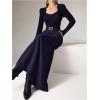 image:imageMakeMeChic Womens Business Casual Corduroy Skirt High Waisted Zip Up A Line Maxi SkirtsPurple