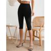 image:imageMakeMeChic Womens Capri Pants High Waist Leggings Soft Stretch Business Casual Yoga Dress PantsBlack