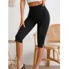 image:imageMakeMeChic Womens Capri Pants High Waist Leggings Soft Stretch Business Casual Yoga Dress PantsBlack