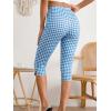 image:imageMakeMeChic Womens Capri Pants High Waist Leggings Soft Stretch Business Casual Yoga Dress PantsBlue and White