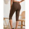 image:imageMakeMeChic Womens Capri Pants High Waist Leggings Soft Stretch Business Casual Yoga Dress PantsBrown