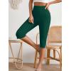 image:imageMakeMeChic Womens Capri Pants High Waist Leggings Soft Stretch Business Casual Yoga Dress PantsDark Green