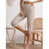 image:imageMakeMeChic Womens Capri Pants High Waist Leggings Soft Stretch Business Casual Yoga Dress PantsKhaki