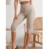 image:imageMakeMeChic Womens Capri Pants High Waist Leggings Soft Stretch Business Casual Yoga Dress PantsKhaki