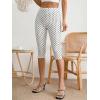 image:imageMakeMeChic Womens Capri Pants High Waist Leggings Soft Stretch Business Casual Yoga Dress PantsWhite B