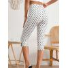 image:imageMakeMeChic Womens Capri Pants High Waist Leggings Soft Stretch Business Casual Yoga Dress PantsWhite B