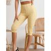 image:imageMakeMeChic Womens Capri Pants High Waist Leggings Soft Stretch Business Casual Yoga Dress PantsYellow