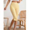 image:imageMakeMeChic Womens Capri Pants High Waist Leggings Soft Stretch Business Casual Yoga Dress PantsYellow