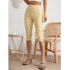 image:imageMakeMeChic Womens Capri Pants High Waist Leggings Soft Stretch Business Casual Yoga Dress PantsYellow