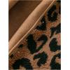 image:imageMakeMeChic Womens Cheetah Print Jackets Winter Faux Fur Coat Y2K Long Sleeve Button Down JacketsDeep Brown