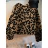 image:imageMakeMeChic Womens Cheetah Print Jackets Winter Faux Fur Coat Y2K Long Sleeve Button Down JacketsMulticolor
