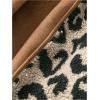 image:imageMakeMeChic Womens Cheetah Print Jackets Winter Faux Fur Coat Y2K Long Sleeve Button Down JacketsMulticolor B