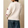 image:imageMakeMeChic Womens Cherry Embroidery Sweater Valentines Long Sleeve Knitted Winter PulloversBeige