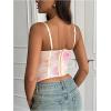 image:imageMakeMeChic Womens Corset Tops Crop Going Out Bustier Tops Floral Print Lace Sleeveless CamisolePink