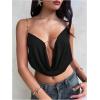 image:imageMakeMeChic Womens Country Concert Tops Y2K Draped Chain Strap Criss Cross Backless Crop CamisoleBlack