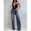 image:imageMakeMeChic Womens Country Concert Tops Y2K Draped Chain Strap Criss Cross Backless Crop CamisoleBlack