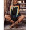 image:imageMakeMeChic Womens Crochet Cover Up Top Swimsuit Rainbow Hollow Out Long Sleeve Beach Pullover SweaterBlack Striped