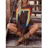image:imageMakeMeChic Womens Crochet Cover Up Top Swimsuit Rainbow Hollow Out Long Sleeve Beach Pullover SweaterMocha Brown