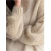 image:imageMakeMeChic Womens Crochet Sweater Long Sleeve Off The Shoulder Fall Lightweight PulloversApricot