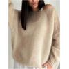 image:imageMakeMeChic Womens Crochet Sweater Long Sleeve Off The Shoulder Fall Lightweight PulloversApricot