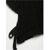 image:imageMakeMeChic Womens Crochet Tops Crew Neck Sweater Short Sleeve Tie Side Knit Crop TopsBlack