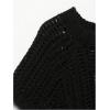 image:imageMakeMeChic Womens Crochet Tops Crew Neck Sweater Short Sleeve Tie Side Knit Crop TopsBlack