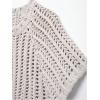 image:imageMakeMeChic Womens Crochet Tops Crew Neck Sweater Short Sleeve Tie Side Knit Crop TopsGrey