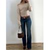 image:imageMakeMeChic Womens Cropped Sweaters Long Sleeve Off The Shoulder Sweater Y2k Going Out TopsKhaki