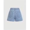 image:imageMakeMeChic Womens Denim Shorts Bow Embroidery Straight Y2k Jean Shorts with PocketBlue