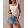 image:imageMakeMeChic Womens Denim Skirt Low Waist Y2k Jean Mini Skirts with PocketsBlue