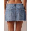 image:imageMakeMeChic Womens Denim Skirt Low Waist Y2k Jean Mini Skirts with PocketsBlue