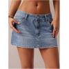 image:imageMakeMeChic Womens Denim Skirt Low Waist Y2k Jean Mini Skirts with PocketsBlue