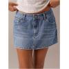image:imageMakeMeChic Womens Denim Skirt Low Waist Y2k Jean Mini Skirts with PocketsBlue