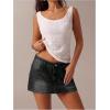 image:imageMakeMeChic Womens Denim Skirt Low Waist Y2k Jean Mini Skirts with PocketsDark Grey