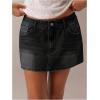 image:imageMakeMeChic Womens Denim Skirt Low Waist Y2k Jean Mini Skirts with PocketsDark Grey
