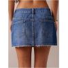 image:imageMakeMeChic Womens Denim Skirt Low Waist Y2k Jean Mini Skirts with PocketsLight Wash