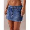 image:imageMakeMeChic Womens Denim Skirt Low Waist Y2k Jean Mini Skirts with PocketsLight Wash