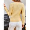 image:imageMakeMeChic Womens Elegant Cozy Cardigan Sweater Long Sleeve Button Down Knitted Pullover Sweater Fall ClothesYellow