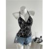 image:imageMakeMeChic Womens Fall Sequin Halter Top Backless Y2K Party Going Out TopsBlack