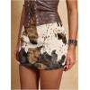 image:imageMakeMeChic Womens Faux Fur Cow Print Mini Skirt Fuzzy Low Waist Party Western SkirtsBlack and Brown