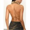 image:imageMakeMeChic Womens Faux Fur Halter Tops Open Back Sleeveless Going Out Tank ClubwearMulticolor
