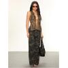image:imageMakeMeChic Womens Faux Fur Halter Tops Open Back Sleeveless Going Out Tank ClubwearMulticolor