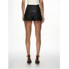 image:imageMakeMeChic Womens Faux Leather High Waist Shorts Straight Leg Summer ShortsBlack