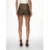 image:imageMakeMeChic Womens Faux Leather High Waist Shorts Straight Leg Summer ShortsCoffee Brown