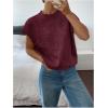 image:imageMakeMeChic Womens Floral Knitted Vest Top Sleeveless Pullover Sweater VestBurgundy