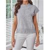 image:imageMakeMeChic Womens Floral Knitted Vest Top Sleeveless Pullover Sweater VestGrey