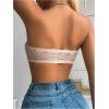 image:imageMakeMeChic Womens Floral Lace Bralette Strapless Bras Lingerie Front Closure Wireless Bra Underwear Tube TopApricot