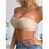 image:imageMakeMeChic Womens Floral Lace Bralette Strapless Bras Lingerie Front Closure Wireless Bra Underwear Tube TopApricot